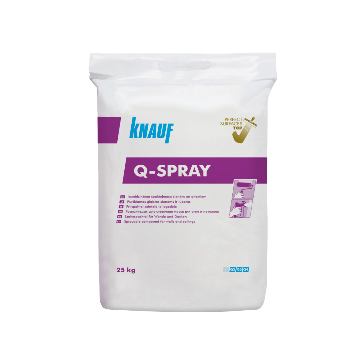Knauf Q-Spray Sack gatavā špakteļmasa sienām un griestiem,izsmidzināmā, 25kg (maisos)